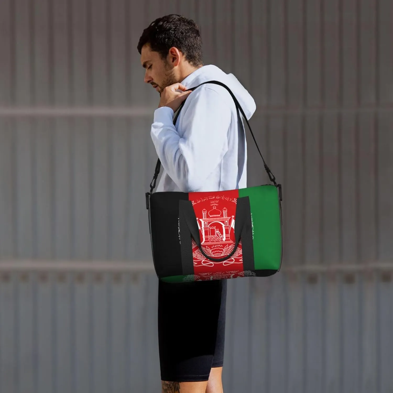 Flag Of Afghanistan Travel Duffel Bag Carry On Tote Bags For Men,Weekender Overnight Bag,Sports Tote Gym Bag