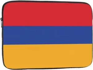 Flag of Armenia Pattern Shockproof Portable Laptop 17 inch Sleeve Bag for Men and Women - Ideal for Business Travel, School, and Daily Use