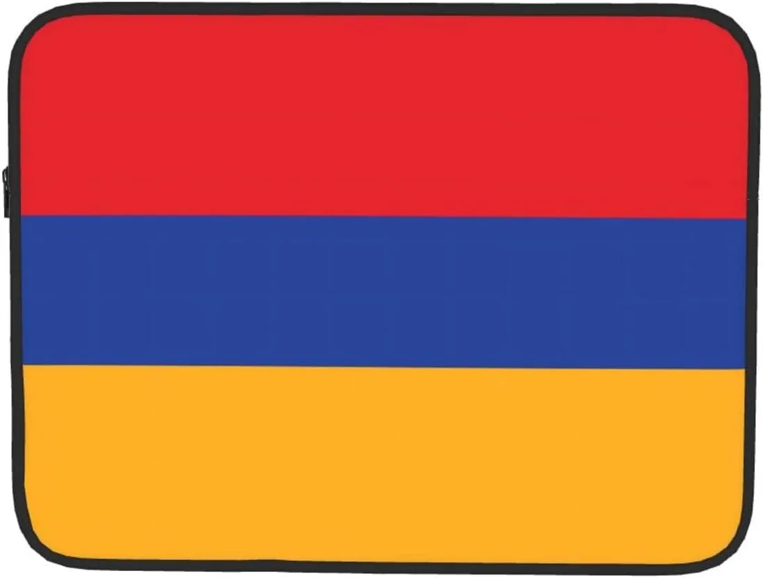 Flag of Armenia Pattern Shockproof Portable Laptop 17 inch Sleeve Bag for Men and Women - Ideal for Business Travel, School, and Daily Use