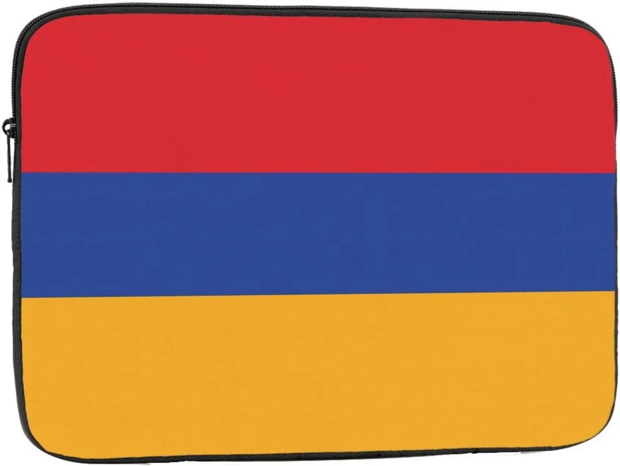 Flag of Armenia Pattern Shockproof Portable Laptop 17 inch Sleeve Bag for Men and Women - Ideal for Business Travel, School, and Daily Use