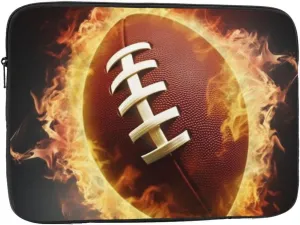 Flaming American Football Laptop Case 13 inch, Shockproof Protective Computer Sleeve Cover Water Resistant Laptop Bag Carrying Tablet Cover Briefcase Handbags Gifts for Men Women