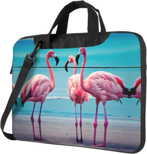 Flamingo Beach Laptop Bag - Shockproof & Stylish Laptop Handbag For Unique And Safe Laptop Transportation