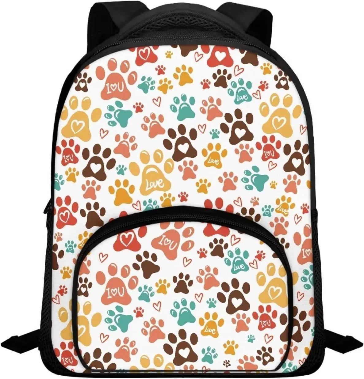Flashideas Colorful Dog Paw Prints Backpack School Backpack for Boys Middle School and Elementary Bookbag Lightweight Casual Daypacks Kindergarten Elementary School Boys and Girls