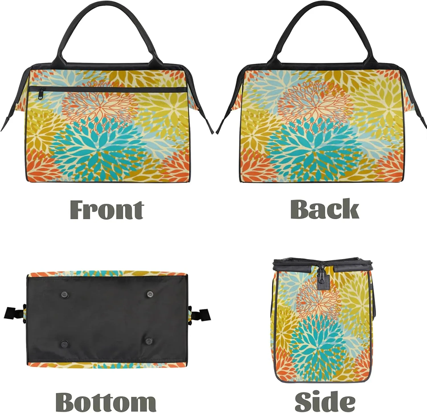 Flower Colorful Abstract Large Travel Duffel Bag Gym Tote Bag for Women Men Waterproof Weekend Overnight Bag Carry On Tote Luggage with Pocket Personal Item Bags Sports Bag fit Travel Sports Gym Yoga