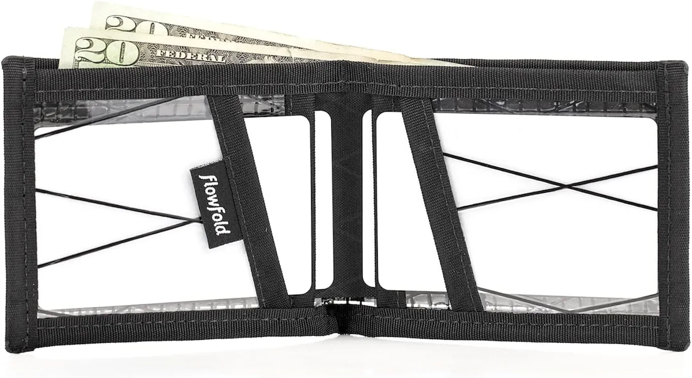 Flowfold Recycled Sailcloth Wallets - Vanguard Bifold Wallet, Front Pocket Wallet, Slim Minimalist Wallets Made in USA (Blue Sailcloth)