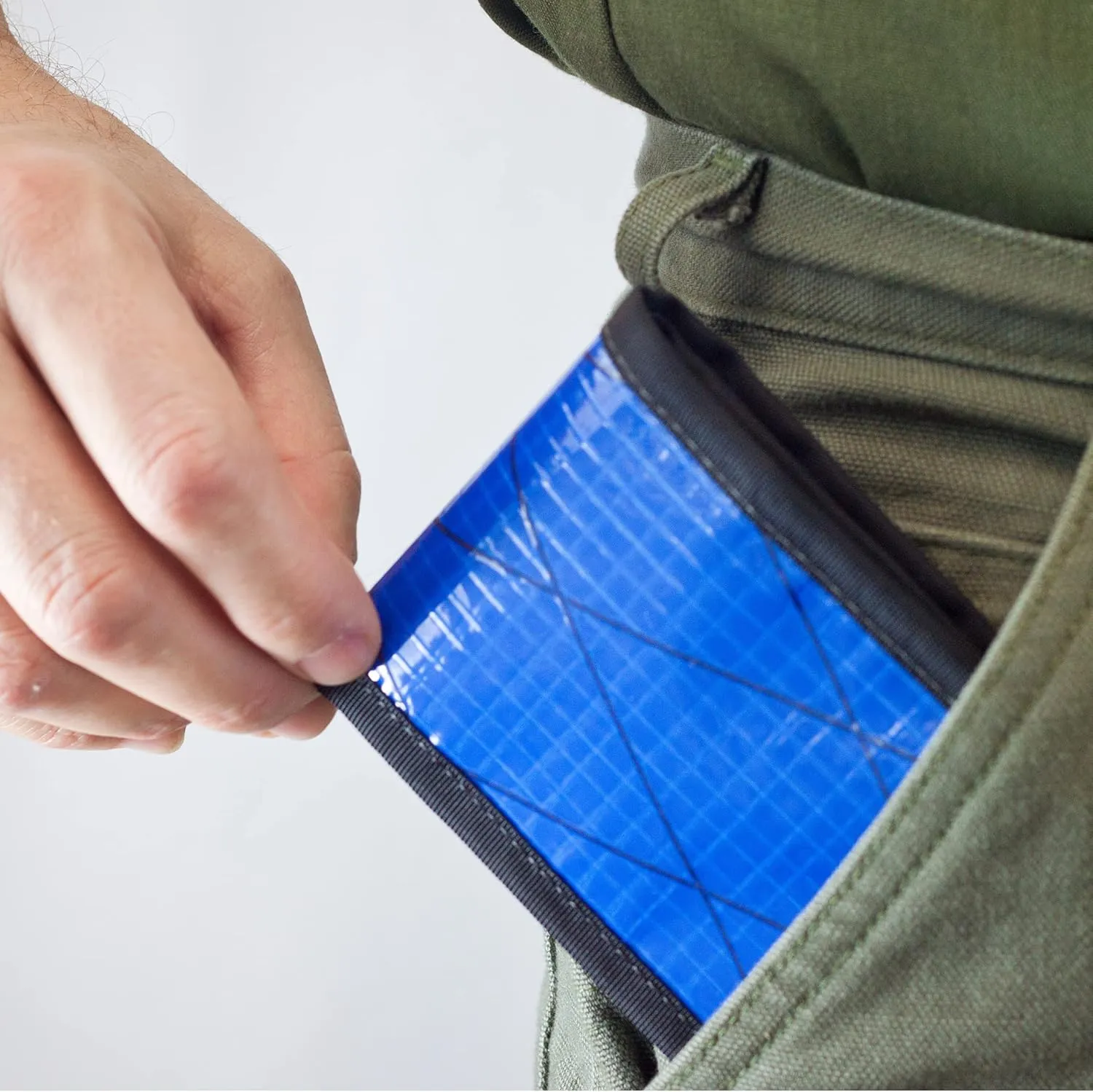 Flowfold Recycled Sailcloth Wallets - Vanguard Bifold Wallet, Front Pocket Wallet, Slim Minimalist Wallets Made in USA (Blue Sailcloth)