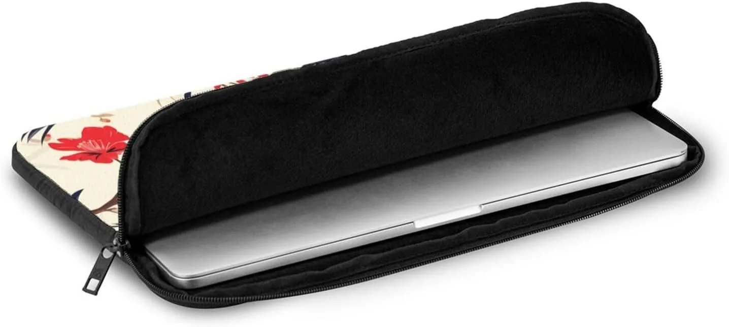 Flying Birds Crane Heron Prints Shockproof Portable Laptop Sleeve Bag 17 inch for Men and Women Business Travel, Office Daily Use