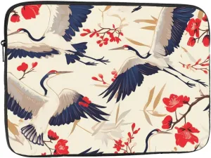 Flying Birds Crane Heron Prints Shockproof Portable Laptop Sleeve Bag 17 inch for Men and Women Business Travel, Office Daily Use