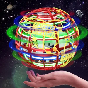 Flying Orb Ball Toys - 2024 Upgraded Hover Ball Cosmic Globe Boomerang Ball Floating Toy 360° Rotating Indoor Outdoor Hover Orbs Balls Christmas Birthday Gifts for Kids 6 7 8 9 10  Year Old (Red)