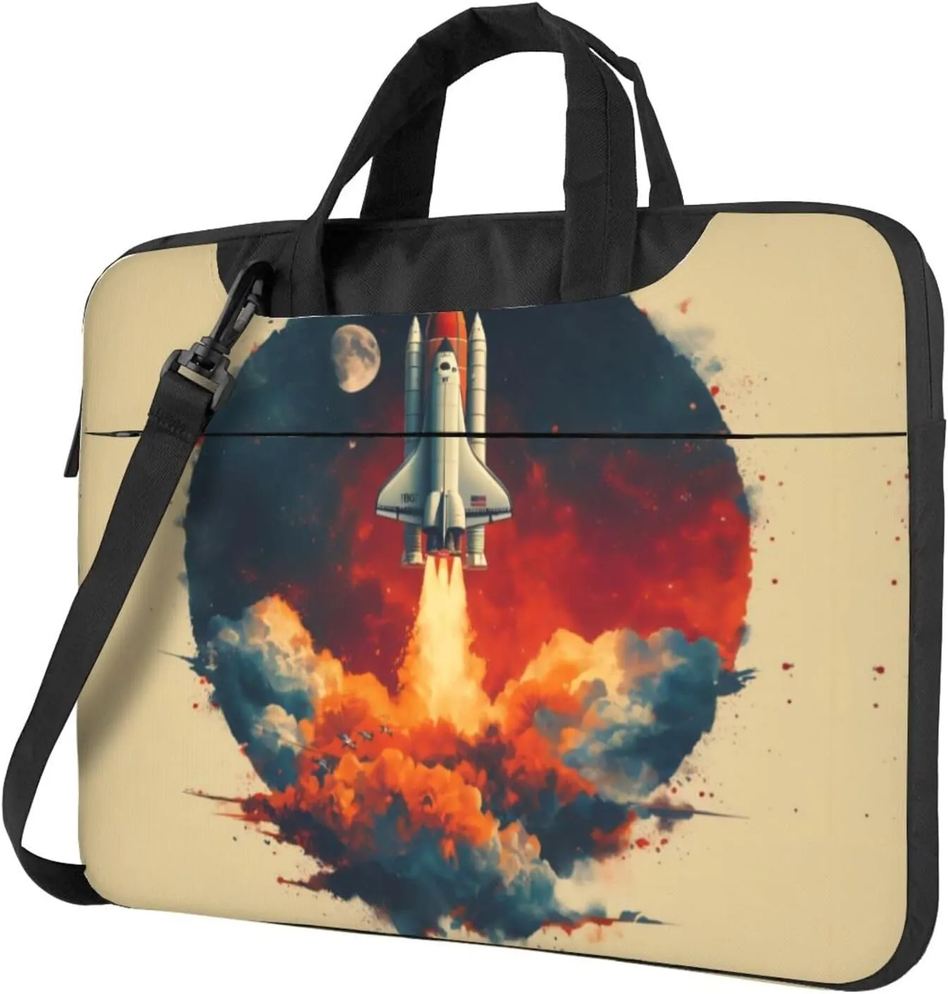 Flying shuttle portable single-shoulder laptop bag, a must-have for multifunctional business travel, made of Oxford cloth, stylish shockproof design, size is 14 in