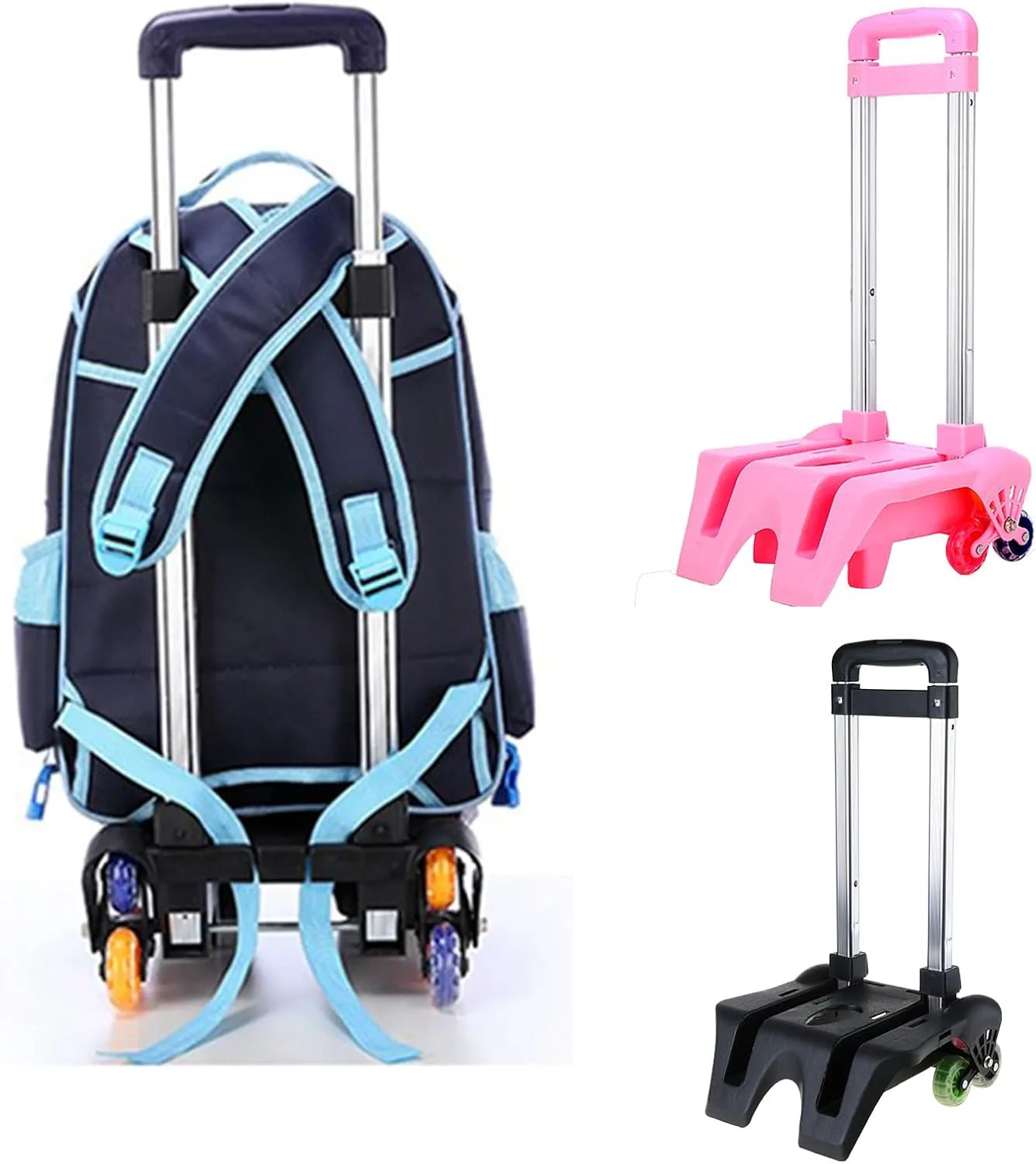 Foldable Pulling Rod Cart Aluminum Alloy Metal Pet Dog Rolling Wheel for Walking Portable Dogs Trailer Adjustable
