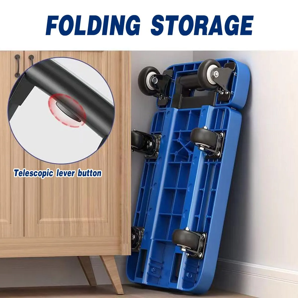 Folding Platform Trolley Heavy Duty Hand Truck Foldable Cart Push Dolly Movin