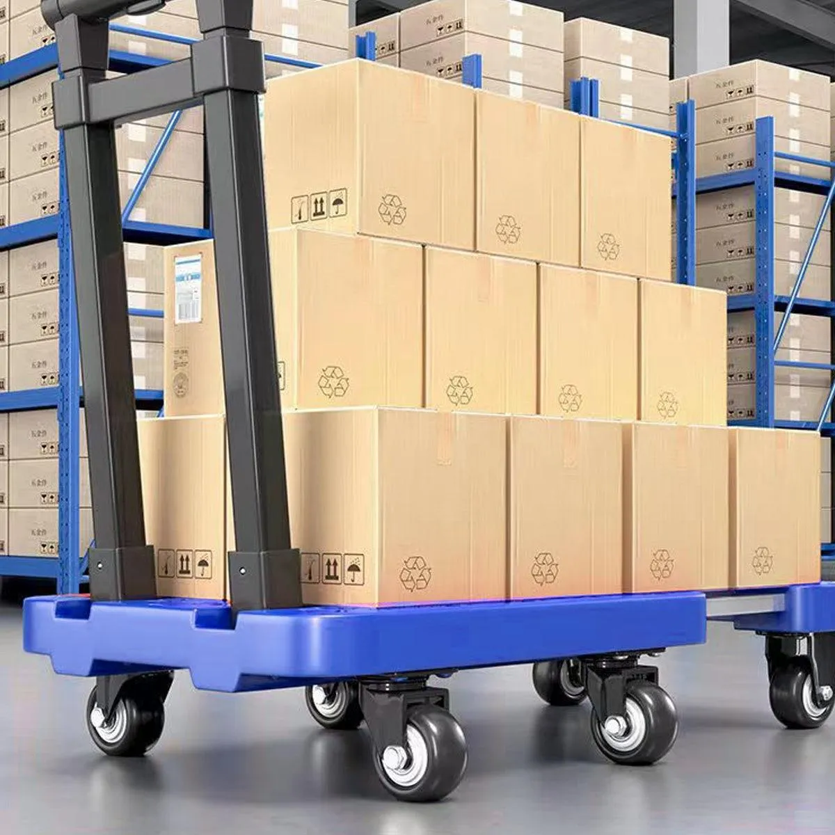 Folding Platform Trolley Heavy Duty Hand Truck Foldable Cart Push Dolly Movin