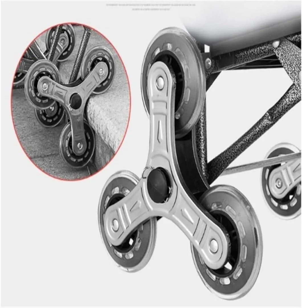 Folding Shopping Cart, Multifunctional Luggage Cart Folding Shopping Cart Waterproof Leaf Printed Oxford Cloth Bag with Tri-Wheels Grocery Utility Carts, 88*38cm