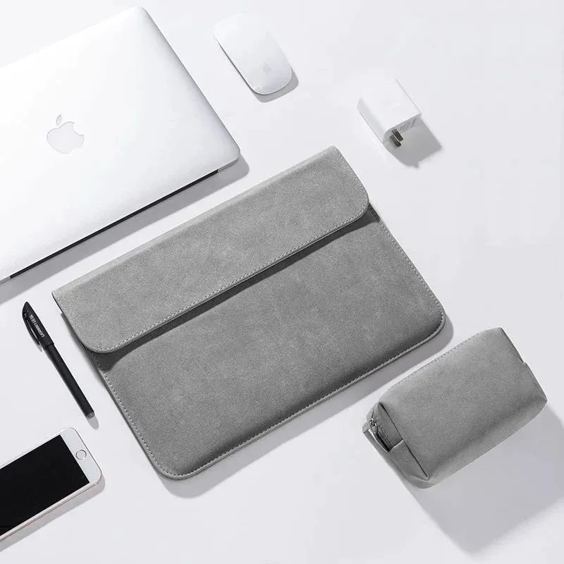 For Macbook Air 13 13.6 M1 M2 M3 Pro 14.2 Inches A2442 A2779 Pu Leather Frosted Shockproof Laptop Sleeve Bag