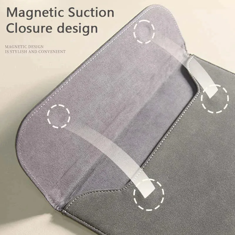 For Macbook Air 13 13.6 M1 M2 M3 Pro 14.2 Inches A2442 A2779 Pu Leather Frosted Shockproof Laptop Sleeve Bag