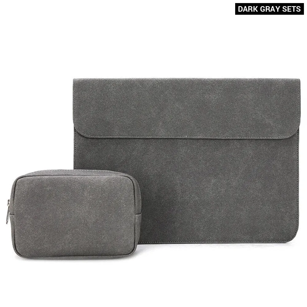 For Macbook Air 13 13.6 M1 M2 M3 Pro 14.2 Inches A2442 A2779 Pu Leather Frosted Shockproof Laptop Sleeve Bag