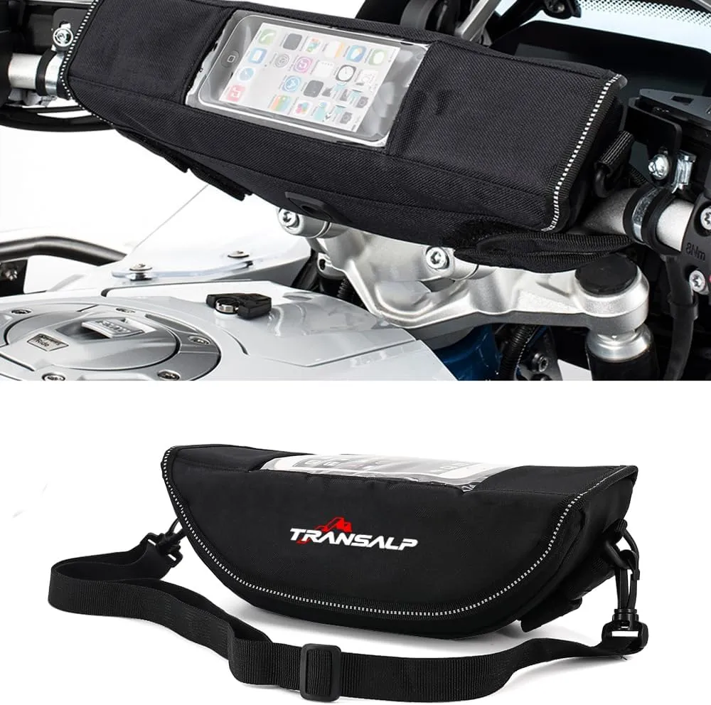 FOR Transalp XL750 600V XL650V 700V XL750 2023 Motorcycle Handlebar Storage Bag Waterproof Travel Tool Bag (red)