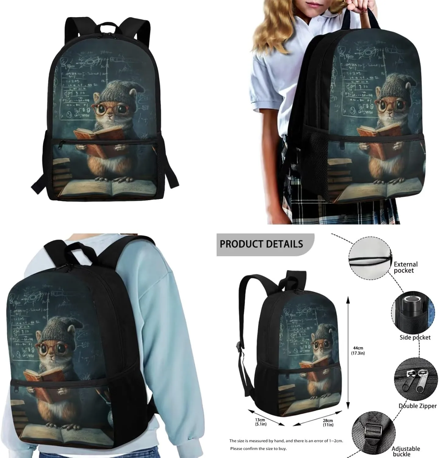FOR U DESIGNS Bunny Backpack for Boys Kindergarten Elementary Bookbag and Lunch Box Set 4 Pcs Lightweight Grade 1 School Bag with Water Bottle Holder