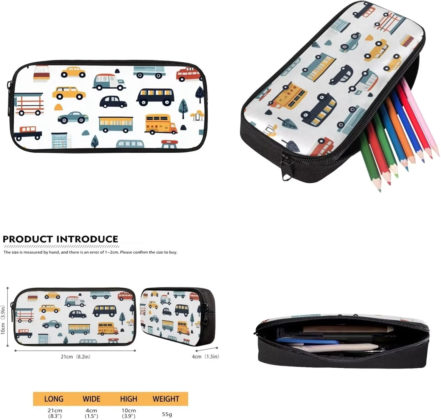 FOR U DESIGNS Cars Backpack for Boys 4 in 1 Bookbag Set with Lunch Box Lightweight Cool School Backpack for Boys 10-12 Large Capacity School Bag 5th Grade