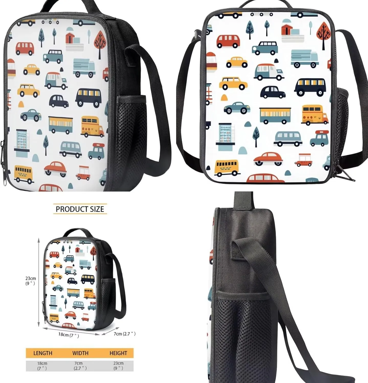 FOR U DESIGNS Cars Backpack for Boys 4 in 1 Bookbag Set with Lunch Box Lightweight Cool School Backpack for Boys 10-12 Large Capacity School Bag 5th Grade