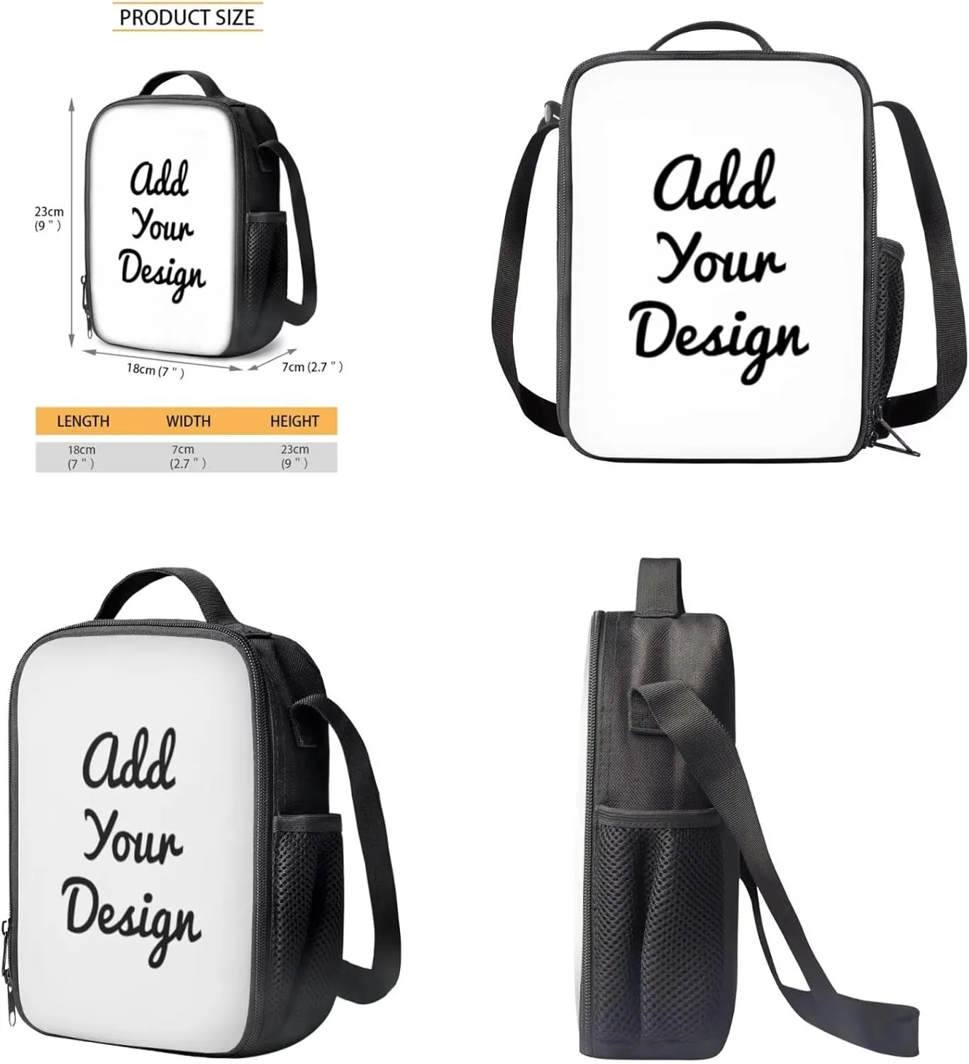 FOR U DESIGNS Custom Backpack School 3 in 1 Girls Personalized Bookbags Ages 9-12 Large Capacity 4th Grade School Bag Lunch Box Set Lightweight 17 Inch Back Pack