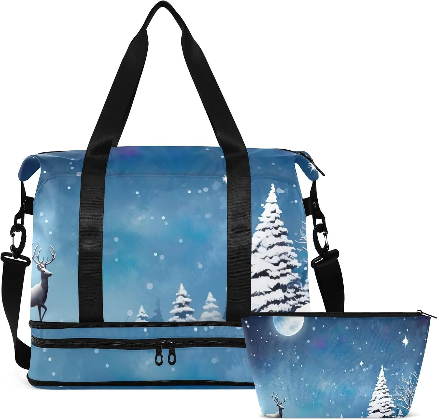 Forest Elk Milu Deer Gym Bag for Women & Men,Duffel Bag with Shoe Pocket,Weekender Overnight Bag with Trolley Sleeve for Travel 21215948