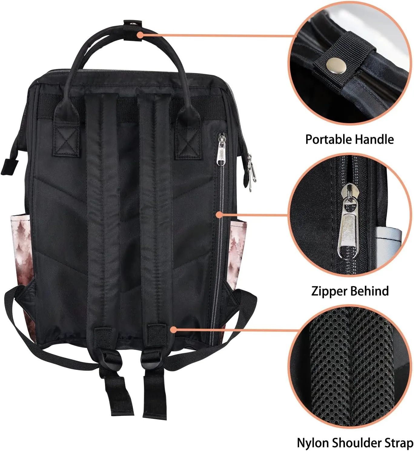Forest Fir Trees Fog Watercolor Diaper Bag Backpack Waterproof Backpack Baby Nappy Changing Bag for Travel Large Capacity Durable and Stylish for Woman