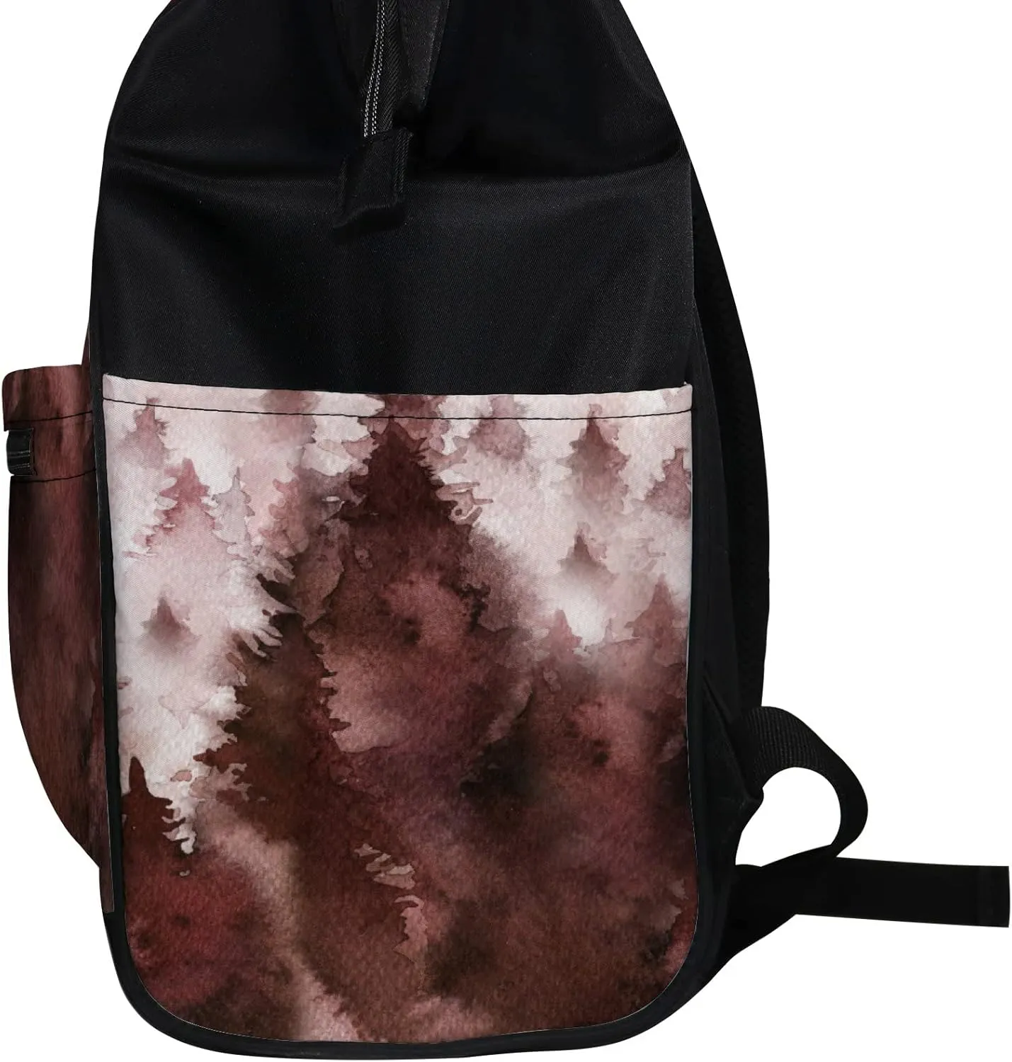 Forest Fir Trees Fog Watercolor Diaper Bag Backpack Waterproof Backpack Baby Nappy Changing Bag for Travel Large Capacity Durable and Stylish for Woman