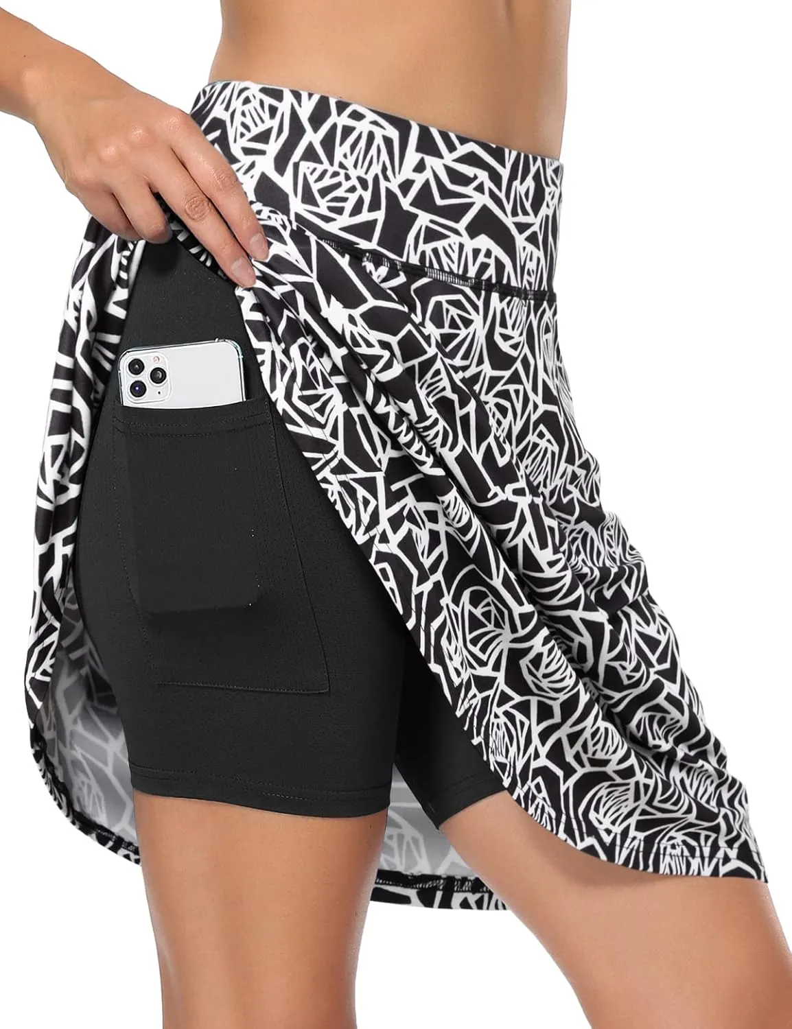 Fulbelle Golf Skorts Skirts for Women with 3 Pockets 20" Knee Length High Waisted Skorts