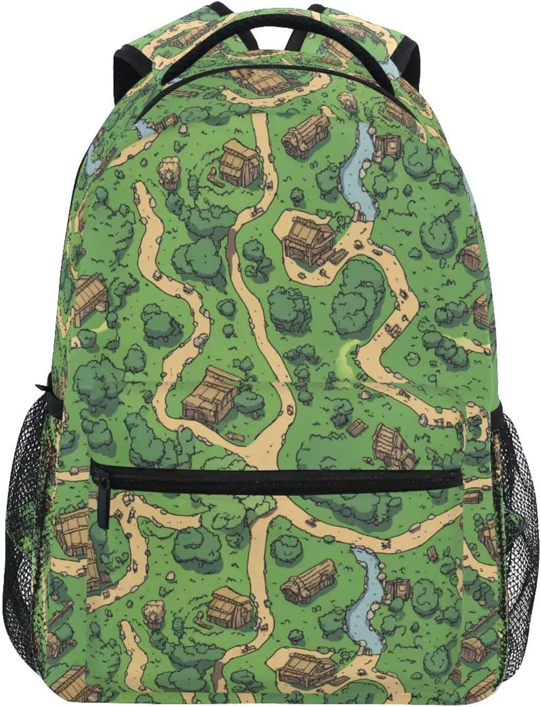 Fun Backpack for Teens Boys Girls Fashion Backpack with Chest Strap for College Work Game Map