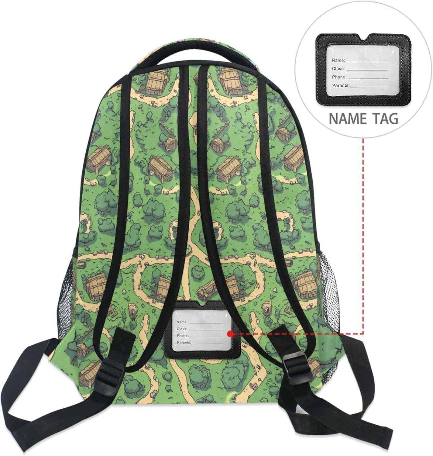 Fun Backpack for Teens Boys Girls Fashion Backpack with Chest Strap for College Work Game Map