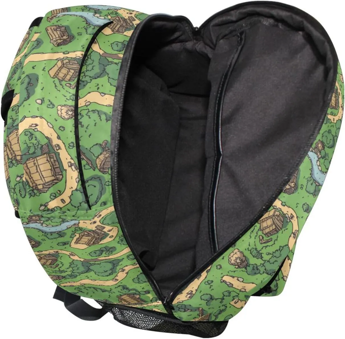 Fun Backpack for Teens Boys Girls Fashion Backpack with Chest Strap for College Work Game Map