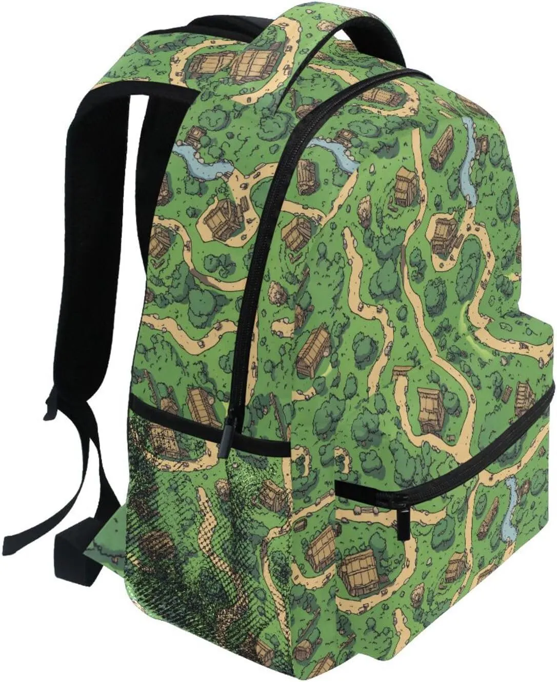 Fun Backpack for Teens Boys Girls Fashion Backpack with Chest Strap for College Work Game Map