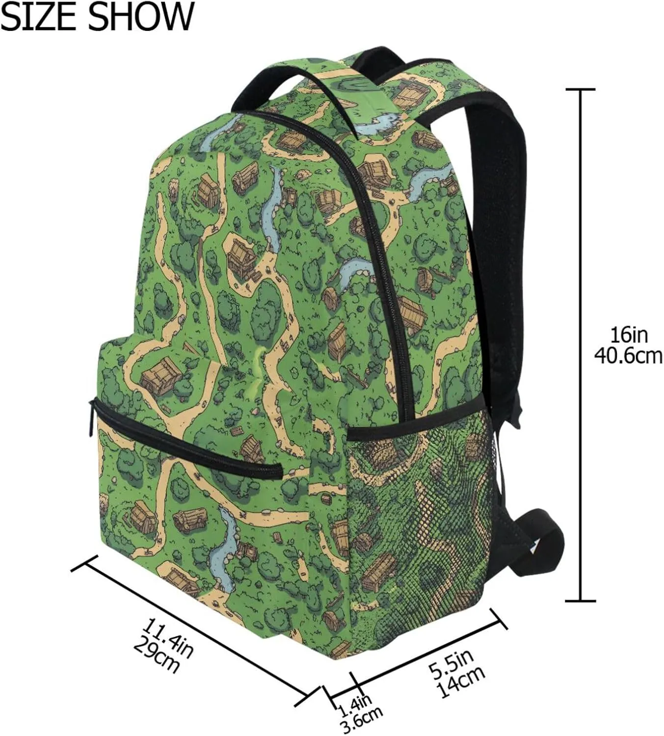 Fun Backpack for Teens Boys Girls Fashion Backpack with Chest Strap for College Work Game Map