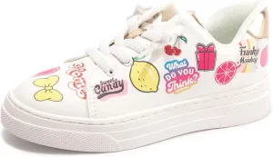 FUNKYMONKEY Kids Sneakers for Girls Boys Low Top Skate Shoe Little Kids/Big Kid Lace Up Casual Walking Shoes