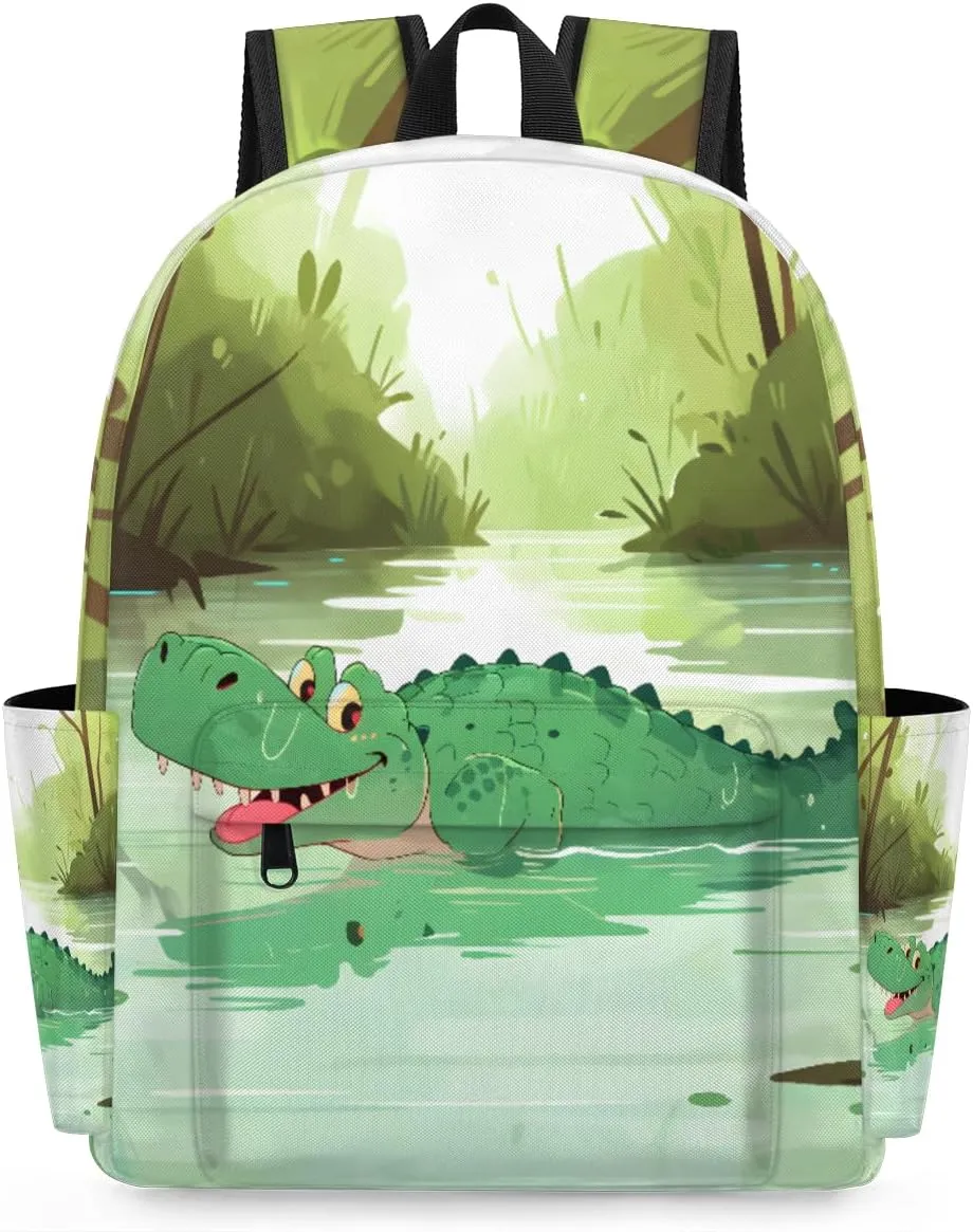 Funny Alligator Kids Backpack for Boys Girls Cute Animal Preschool Toddler Backpack Kindergarten Nursery Bookbag Travel Children Lightweight School Bag