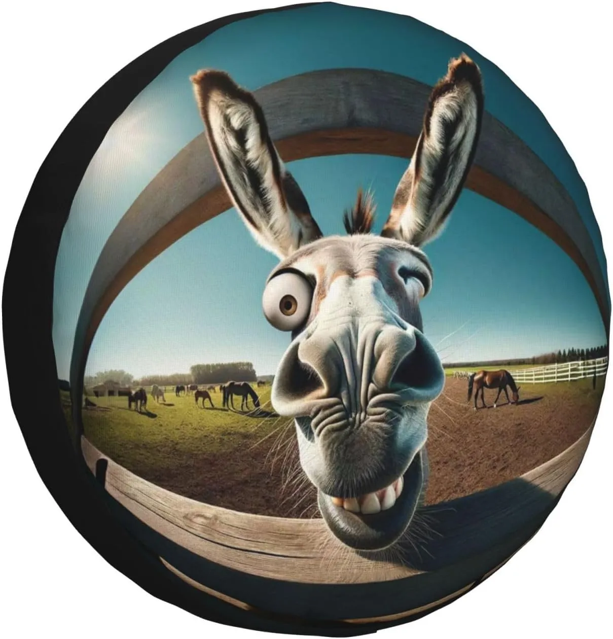 Funny Donkey RV Spare tire Cover Wheel Protectors Weatherproof Wheel Covers Waterproof Universal Fit for Trailer Rv SUV Truck Camper Travel Trailers 15inch, HvoC-002