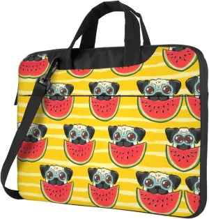 Funny French Bullfighting Watermelon Print Laptop Bag,Can Use It Freely As A Shoulder Bag,Crossbody Bag,And Briefcase