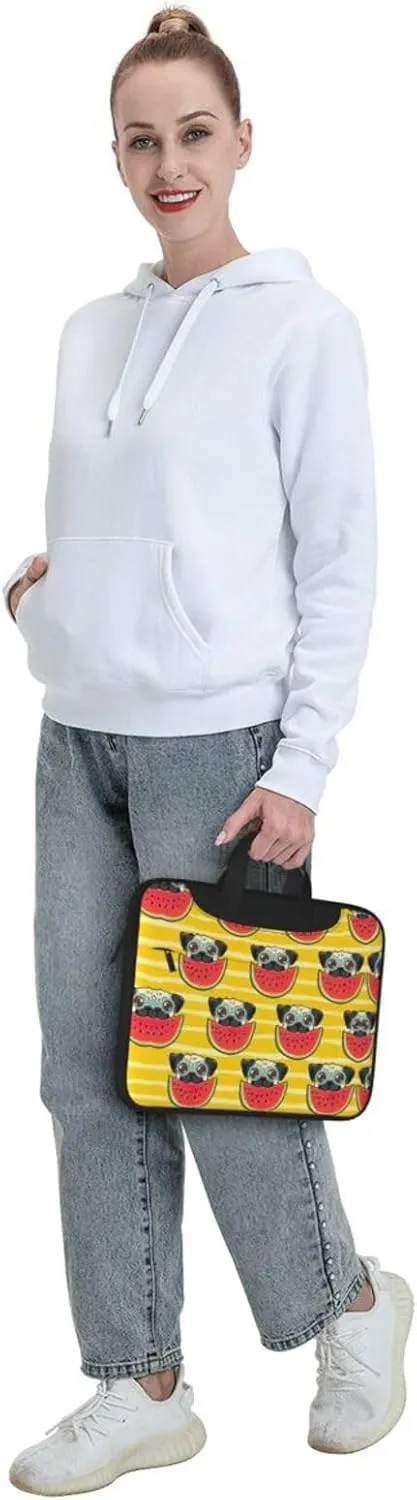 Funny French Bullfighting Watermelon Print Laptop Bag,Can Use It Freely As A Shoulder Bag,Crossbody Bag,And Briefcase