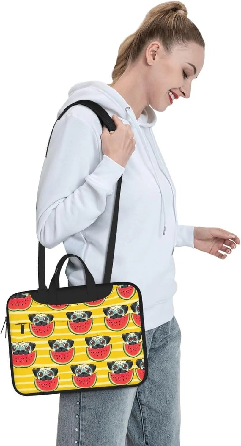 Funny French Bullfighting Watermelon Print Laptop Bag,Can Use It Freely As A Shoulder Bag,Crossbody Bag,And Briefcase