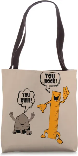 Funny Graphic Ruler Puns Gifts You Rock You Rule Tote Bag