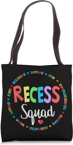 Funny School Gift for Teachers Students Monitor Recess Crew Tote Bag