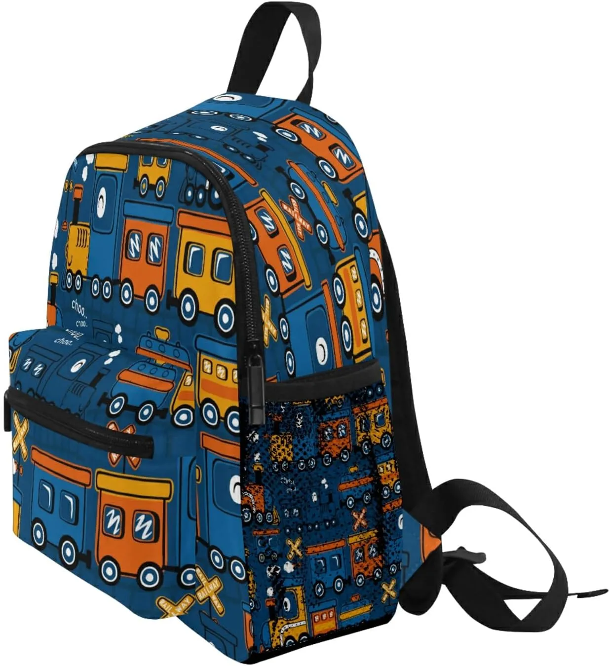 Funny Steam Train Toddler Backpack for Boy's/Girl's Cute Children Kindergarten School Book Bag with Chest Strap Cartoon Train One Size