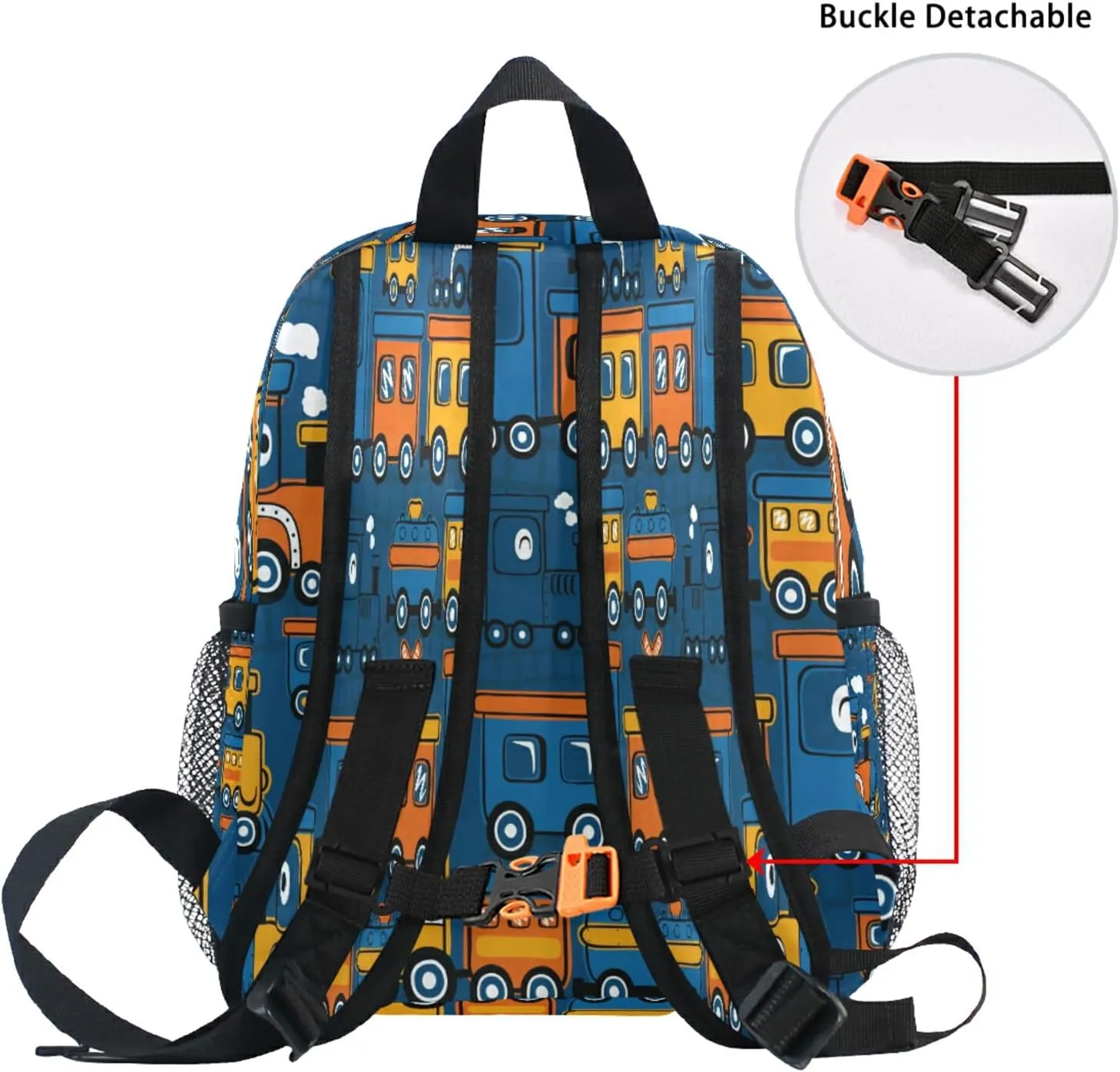 Funny Steam Train Toddler Backpack for Boy's/Girl's Cute Children Kindergarten School Book Bag with Chest Strap Cartoon Train One Size
