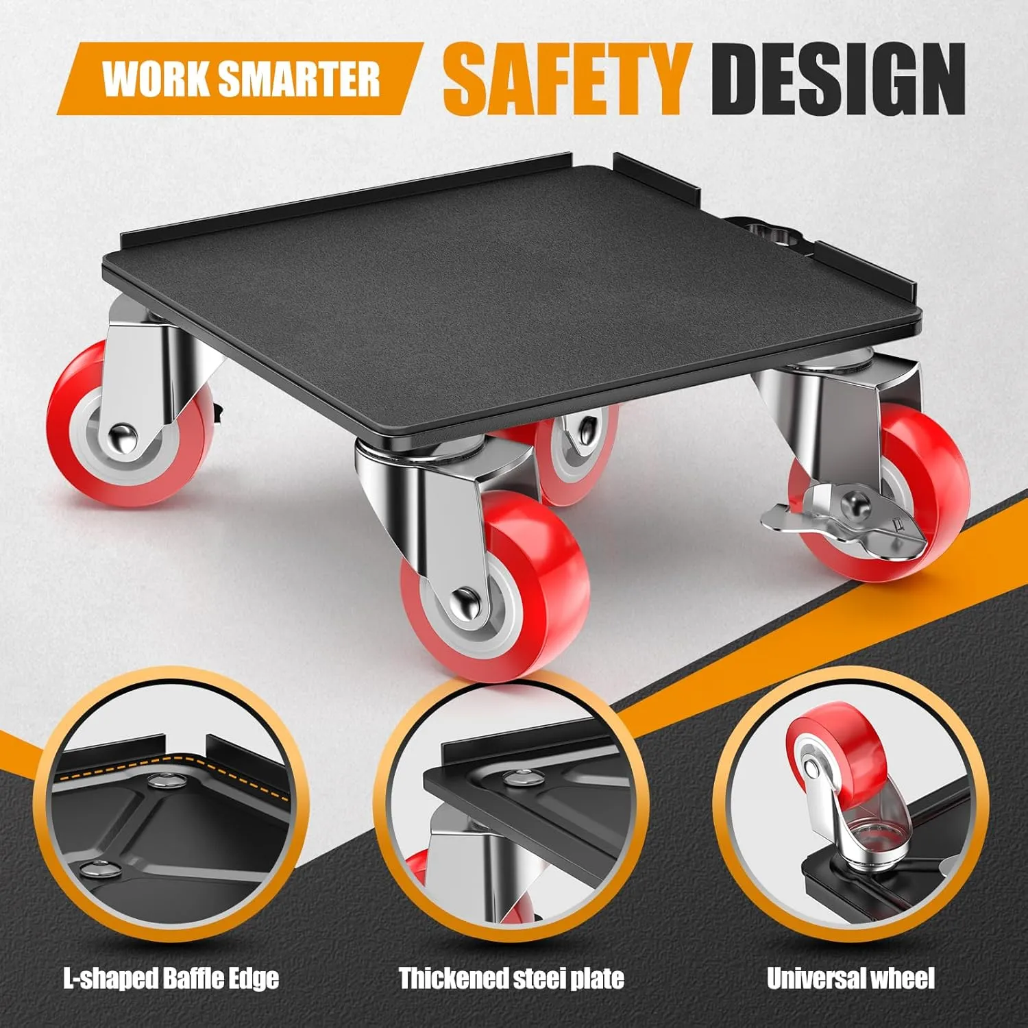 Furniture Dolly,Furniture Mover Pro Set,Furniture Lifter with 5 360° Rotatable Rubber Universal Wheels，Carbon Steel Panel Furniture Movers，Maximum Load 2000LBS.