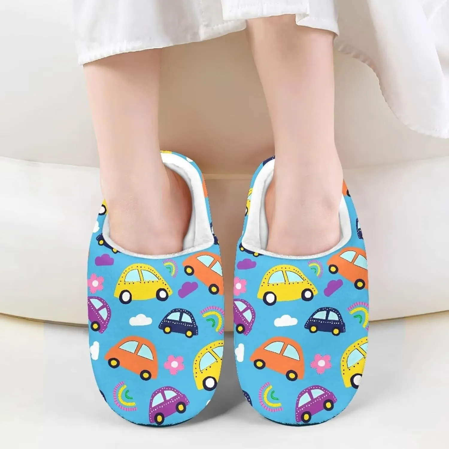 Fuzzy Slippers for Little Kids Boys Girls Cozy Warm Winter House Slippers Comfy with Non-Slip Sole SizeUS 9-15