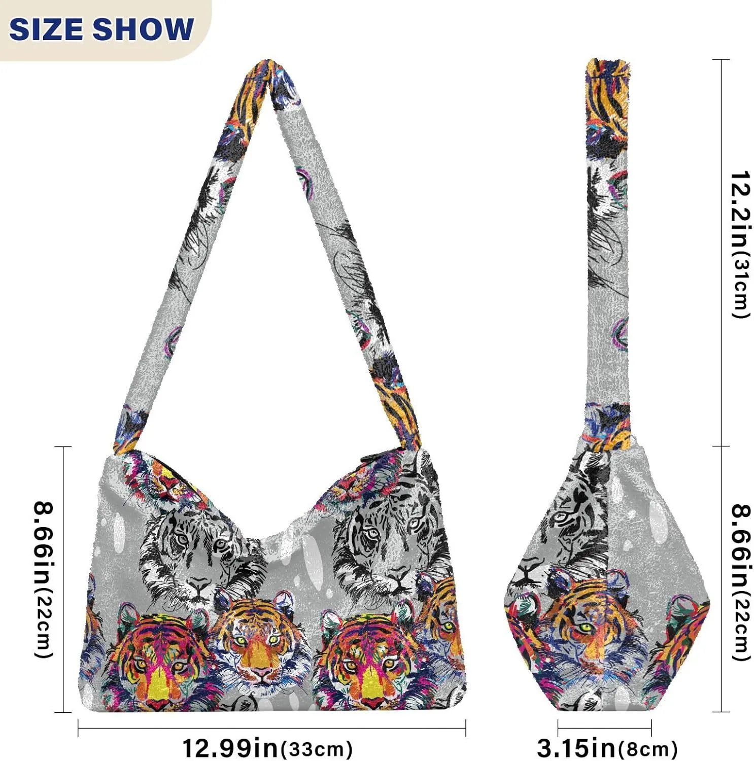 Fuzzy Tote Bag Fluffy Shoulder Bag Women Furry Purse Cute Plush Bag Ladies Ladies Pursesfor Autumn and Winter Multicolor 1