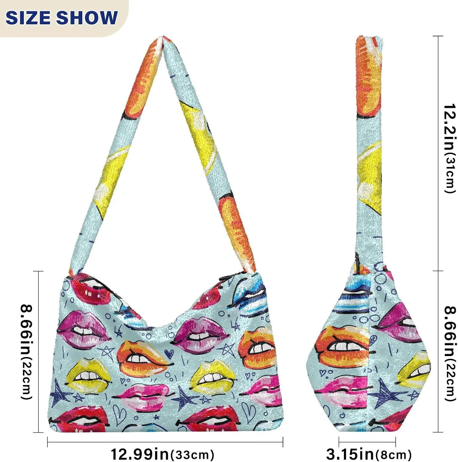 Fuzzy Tote Bag Fluffy Shoulder Bag Women Furry Purse Cute Plush Bag Ladies Ladies Pursesfor Autumn and Winter Multicolor 1