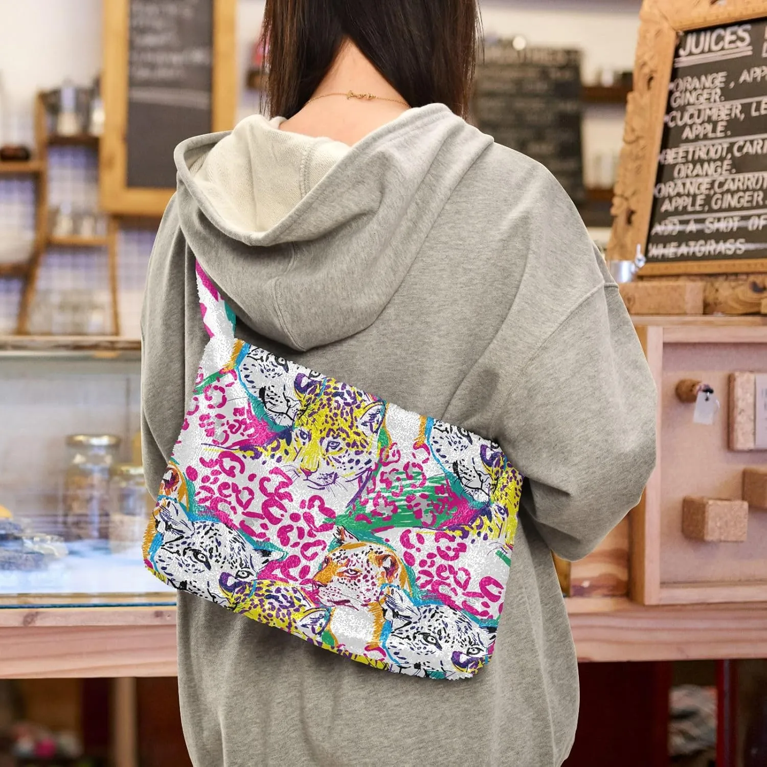 Fuzzy Tote Bag Fluffy Shoulder Bag Women Furry Purse Cute Plush Bag Ladies Ladies Pursesfor Autumn and Winter Multicolor 1